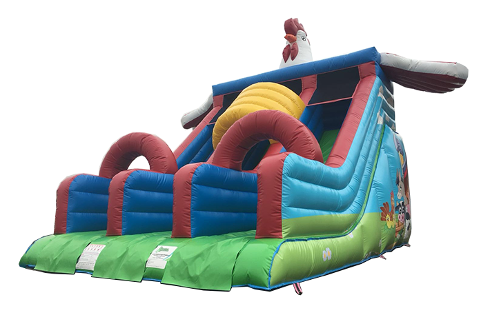Children's Playground Cock Inflatable Dry Slide FWD186