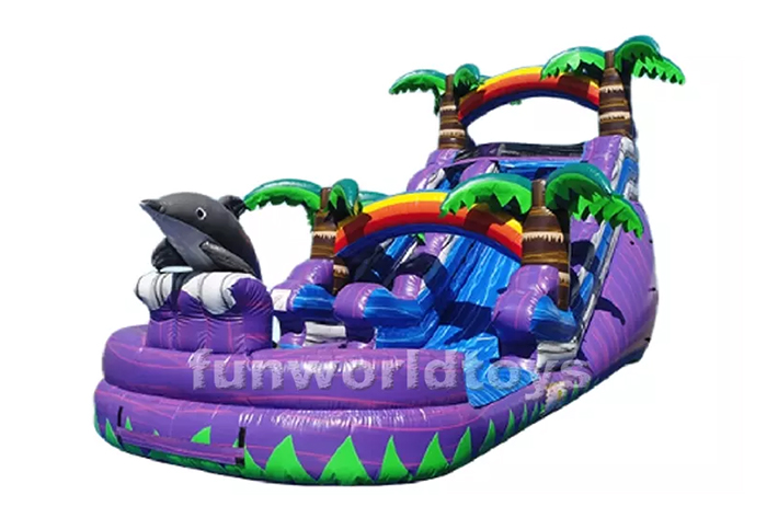 Purple dolphin water slides FWS347