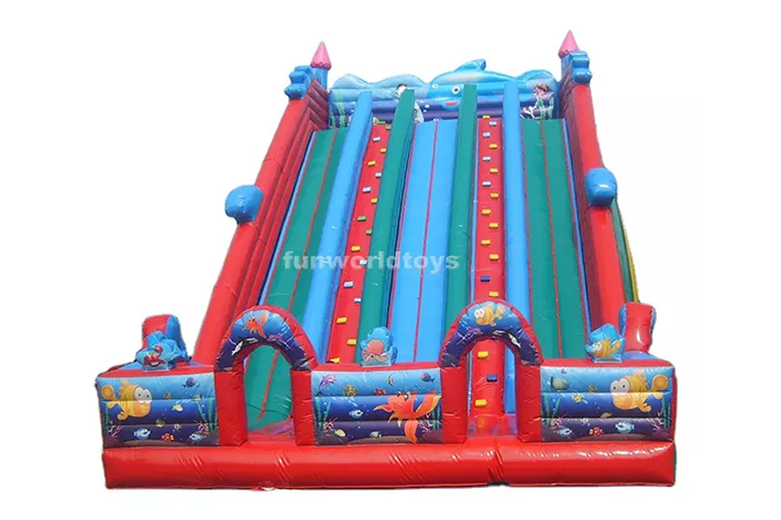 High giant dual lane inflatable slide FWD226