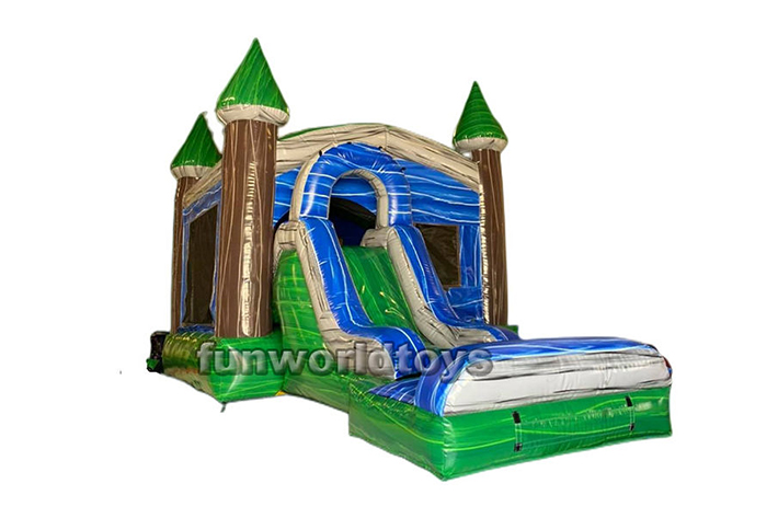 Classic bounce house with wet slide FWZ242