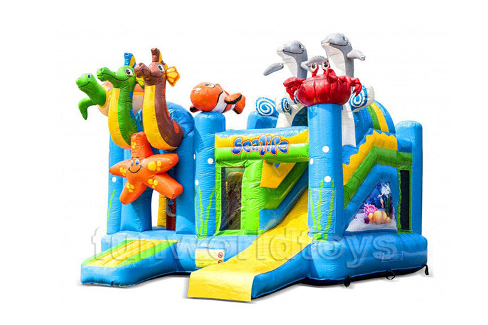 Inflatable football bounce house with slide FWZ378