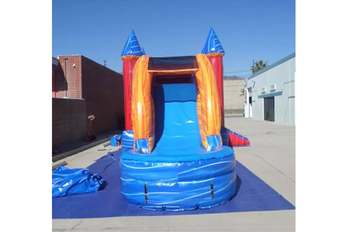 Hot inflatable bounce house with dry wet slide FWZ308