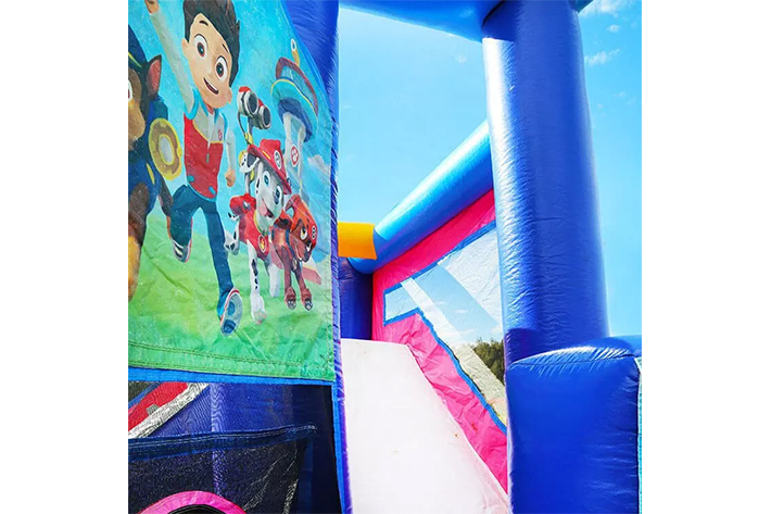 Cute dog bounce house with slide FWZ300