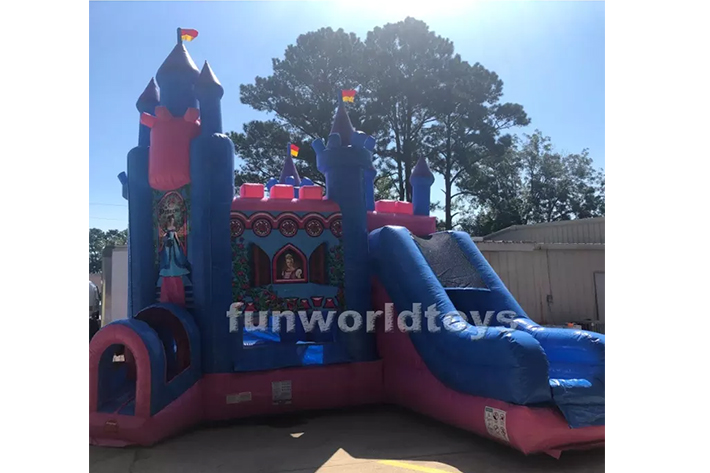 Inflatable moonwalk with slide bounce house FWZ320