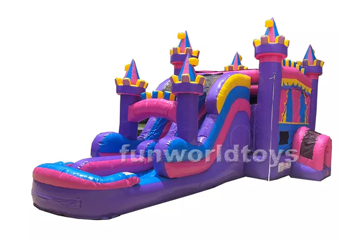 Flag bounce house with slide FWZ358