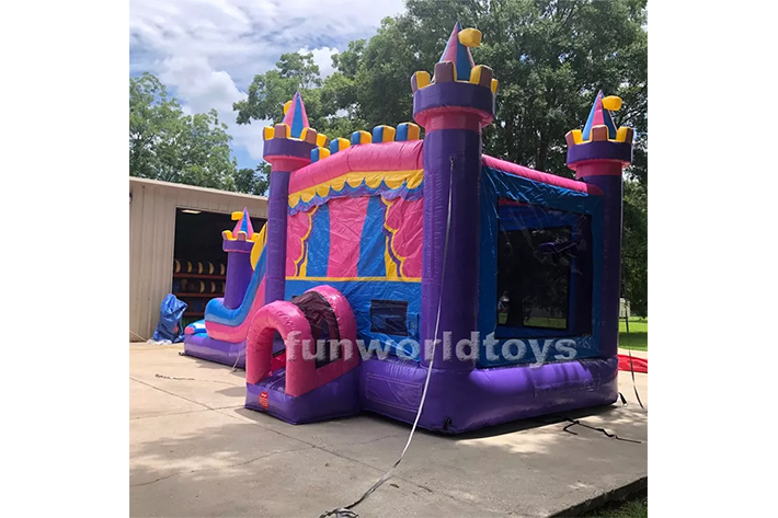 Flag bounce house with slide FWZ358