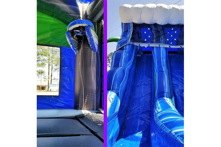Double Lane Twisted Water Slide with Pool  FWZ339