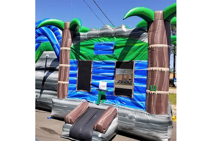 Double Lane Twisted Water Slide with Pool  FWZ339