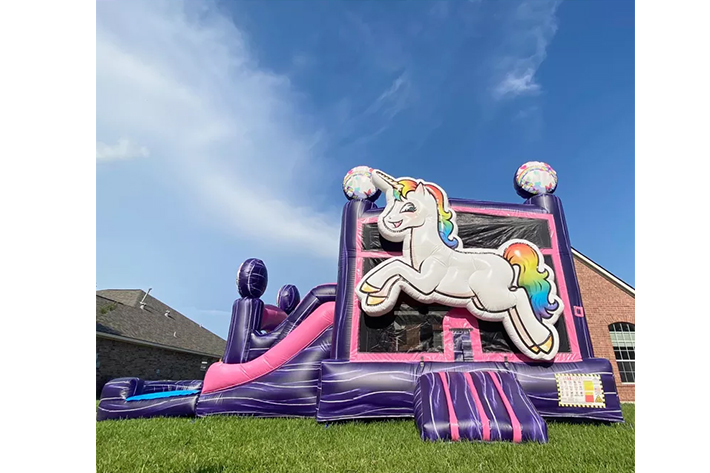 Unicorn bounce house with dry slide FWZ329