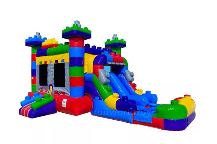 Inflatable Mega Blocks Bounce House Combo FWZ368A