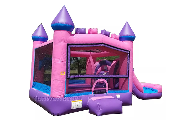 Multi Pink theme girls inflatable bounce house water slide  FWZ347