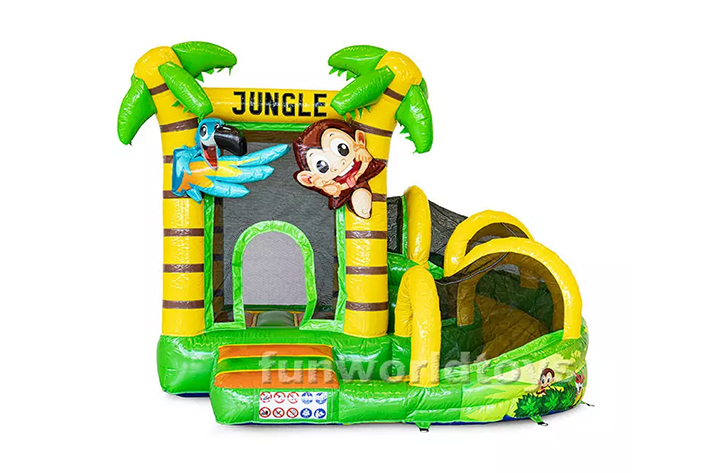 Indoor jungle bouncy house inflatable castle with slide FWZ342