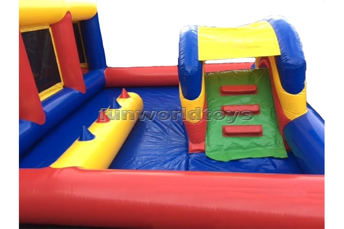 Large Mickey Mouse Printing Inflatable Dry/ Wet Jumper Bouncer With Slide & Climbing With Blower
