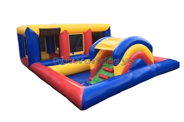 Large Mickey Mouse Printing Inflatable Dry/ Wet Jumper Bouncer With Slide & Climbing With Blower