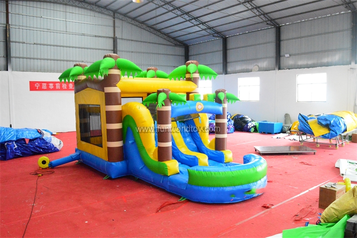 Palm Tree Bounce Castle Slide Comb FWZ405