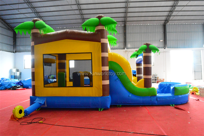 Palm Tree Bounce Castle Slide Comb FWZ405