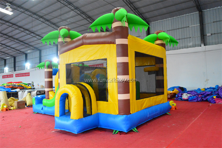 Palm Tree Bounce Castle Slide Comb FWZ405