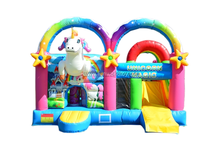 Unicorn Bounce House With Slide FWZ425