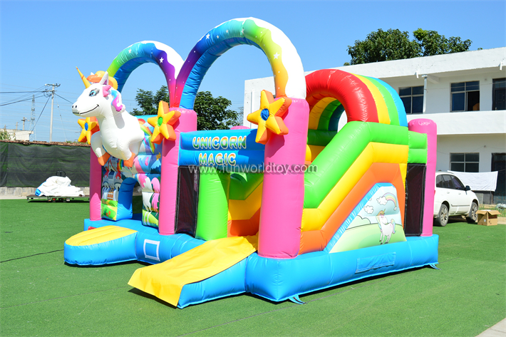 Unicorn Bounce House With Slide FWZ425