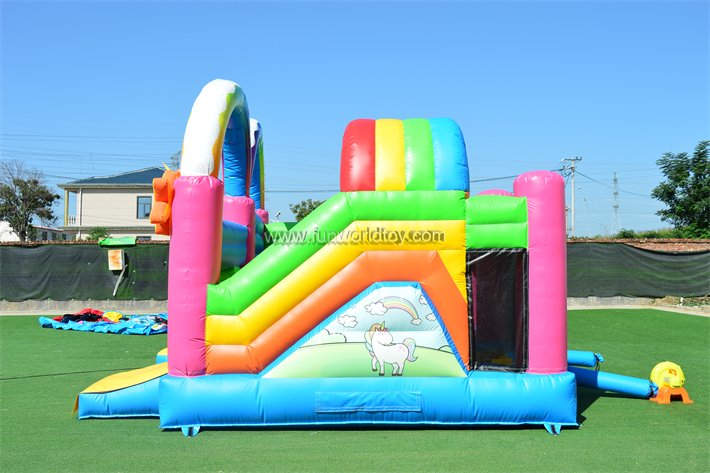 Unicorn Bounce House With Slide FWZ425