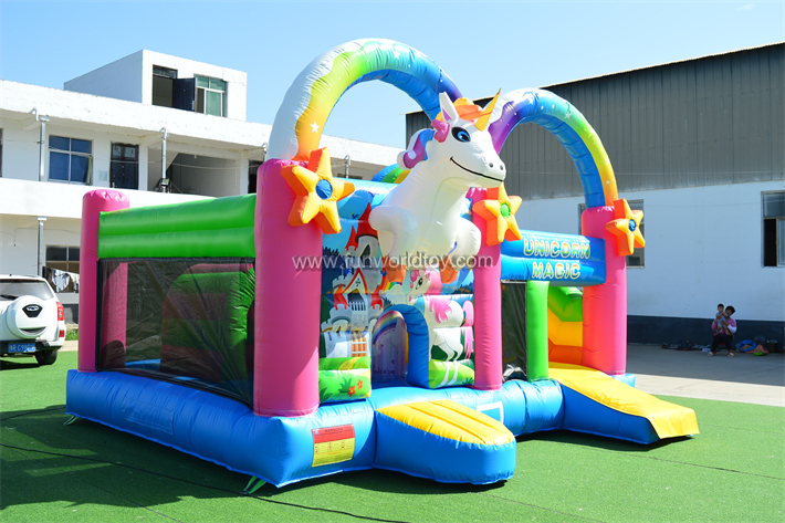 Unicorn Bounce House With Slide FWZ425
