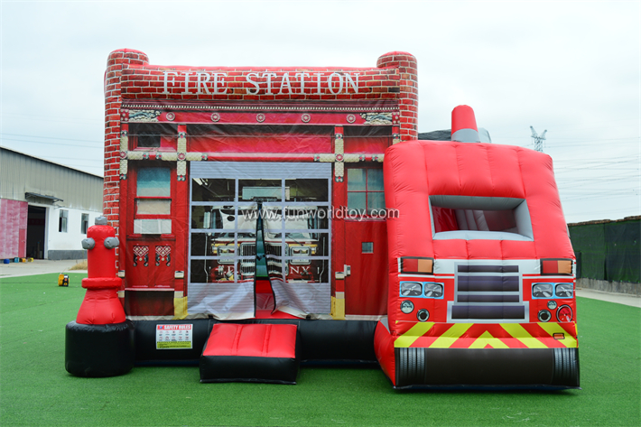 4 in 1 Game Fire Truck Jumper Slide FWZ433