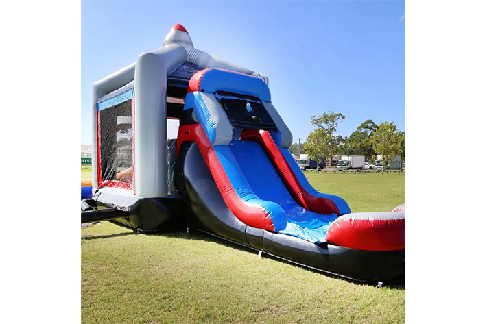 Space themed bounce house with slide FWZ297