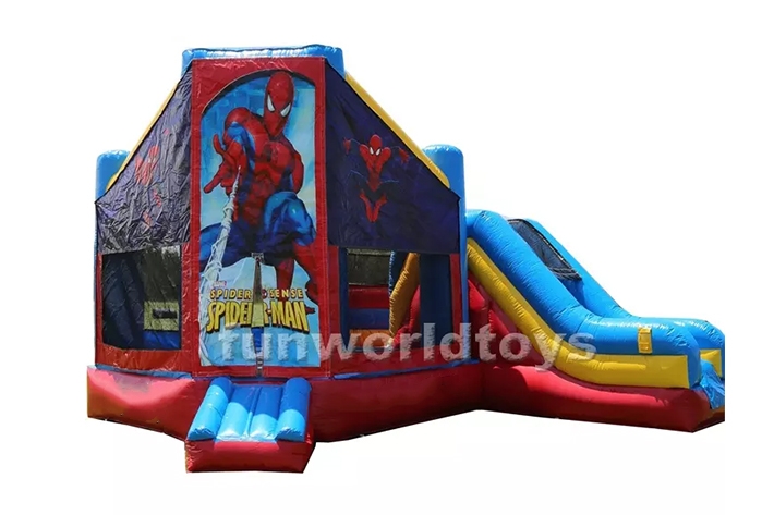 Spider man bounce house with slide FWZ298