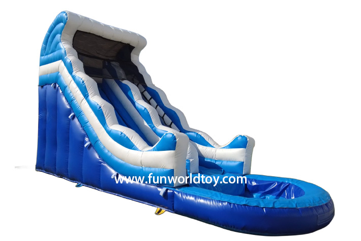 Blue Wave Water Slide Inflatable Slide With Pool FWP413