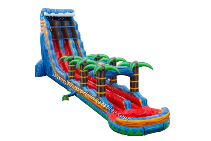 Tropical Inferno Inflatable Water Slide with Palm Tree Design FWS439