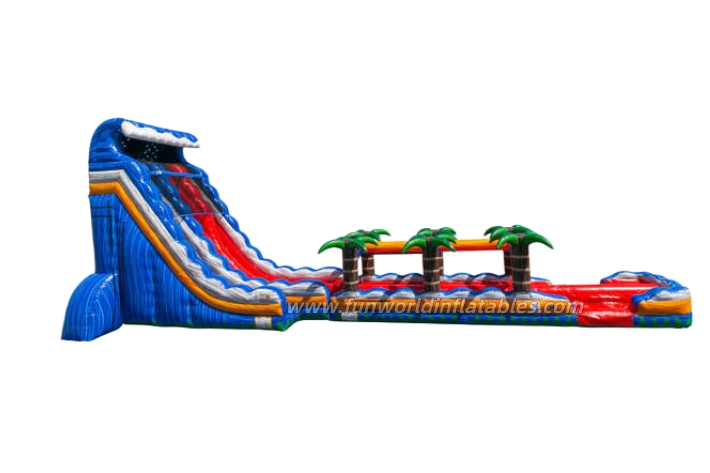 Tropical Inferno Inflatable Water Slide with Palm Tree Design FWS439